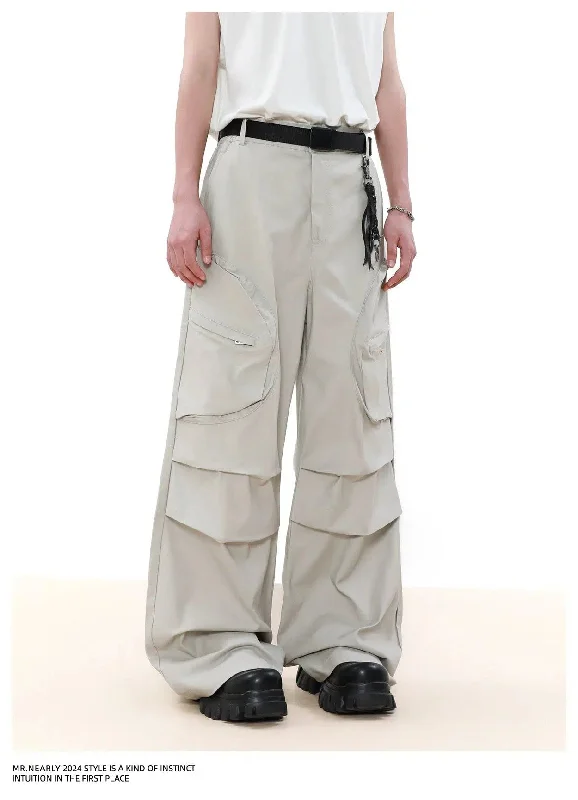 Curved Pocket Pleated Cargo Pants Adventure