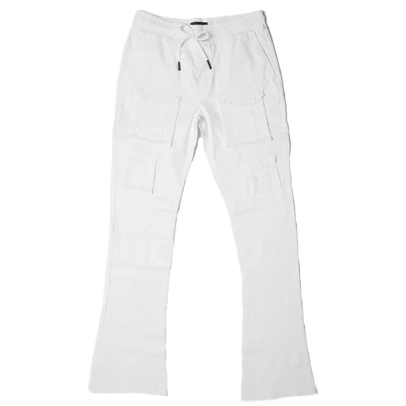 M1633 Colton 34” Stack  Nylon/Spandex  Sweat Pants - White Beach