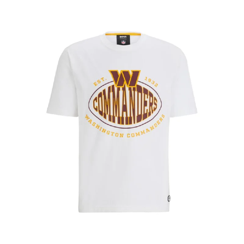 BOSS x NFL stretch-cotton T-shirt with collaborative branding Trendy Men's Scandinavian