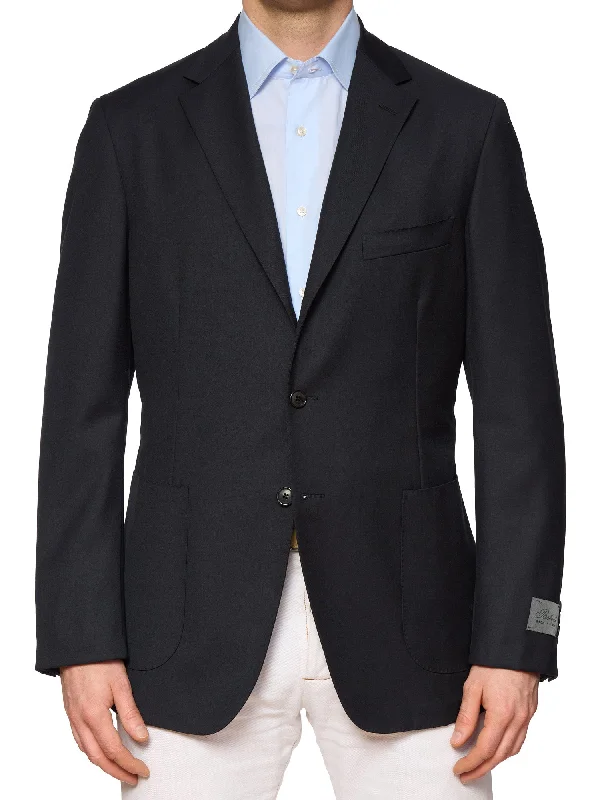 BELVEST Hand Tailored Black Wool Soft Jacket Blazer EU 54 NEW US 44 Stylish Men's Tropical 