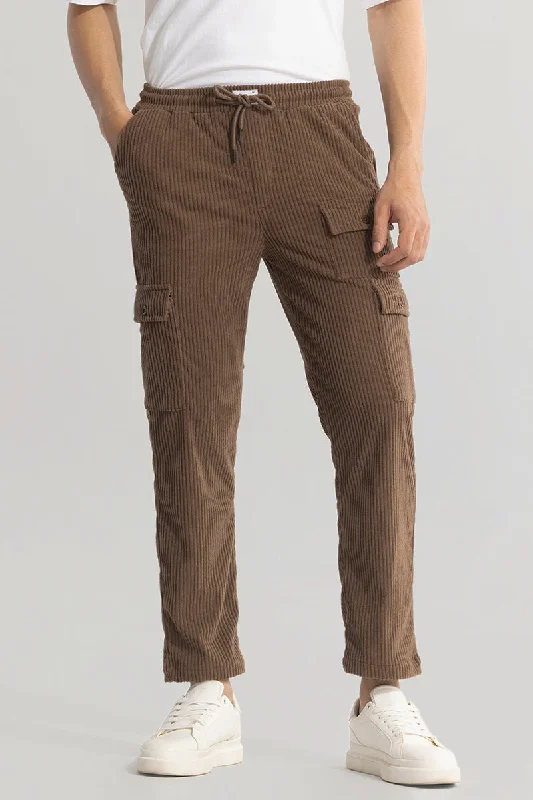 Urban Cord Brown Corduroy Cargo Pant Confident Men's High