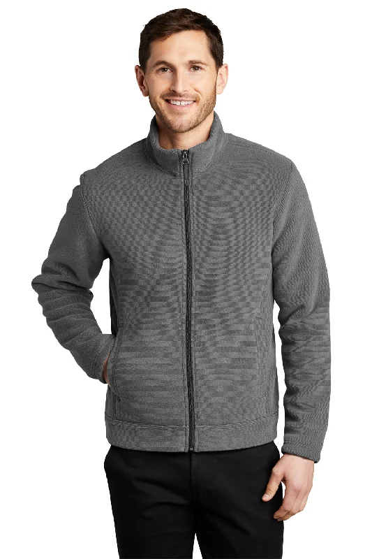 Port Authority Mens Ultra Warm Brushed Fleece Full Zip Jacket - Gusty Grey/Sterling Grey Cool Men's Skate