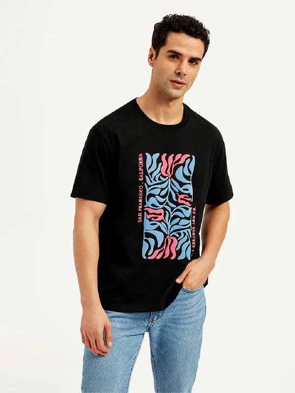 Men's Graphic Print Crew Neck T-Shirt Sophisticated Men's 