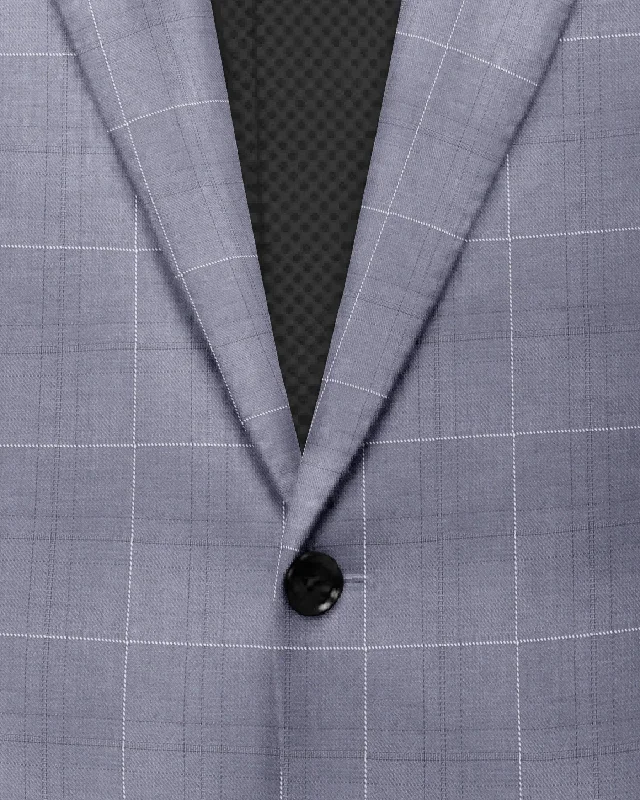 Anchor Grey Windowpane Wool Blazer Edgy Men's Punk