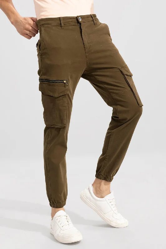 Rugger Brown Cargo Pant Sleek Men's Metallic