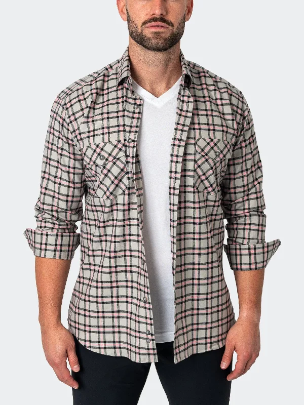 Flannel PlaidPink Grey Sophisticated Men's French