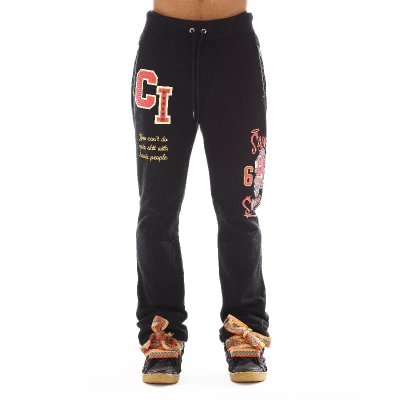 HIPSTER SWEATPANTS "VARSITY" IN BLACK Masculine Men's Thick