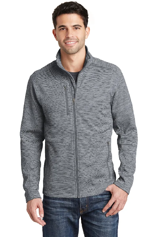 Port Authority Mens Full Zip Fleece Jacket - Grey Edgy Men's Punk