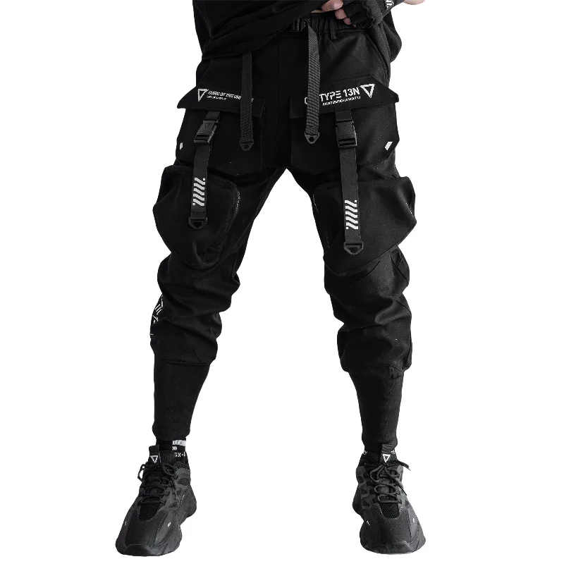 CG-Type 13N Black Cargo Pants Cool Men's Distressed