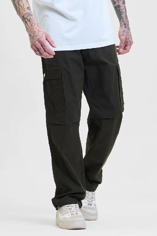 Olive Relaxed Fit Multi-Pocket Cargo Pants Lumberjack