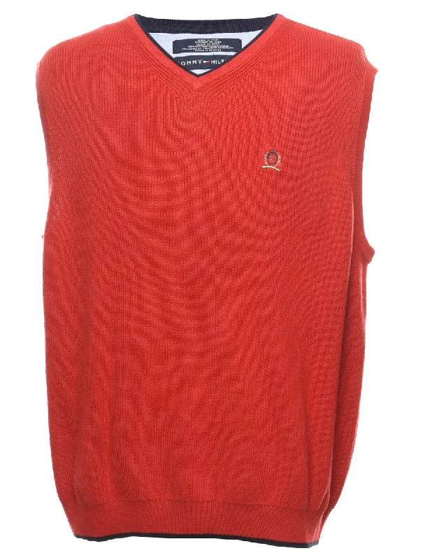 Tommy Hilfiger Red Vest - L Sophisticated Men's 