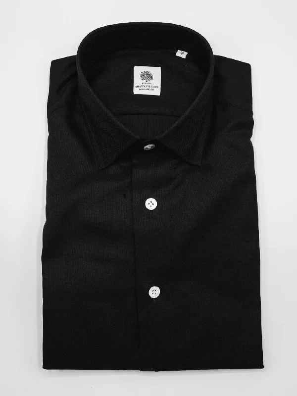 Pinpoint Oxford Dress Shirt - Black Sophisticated Men's 