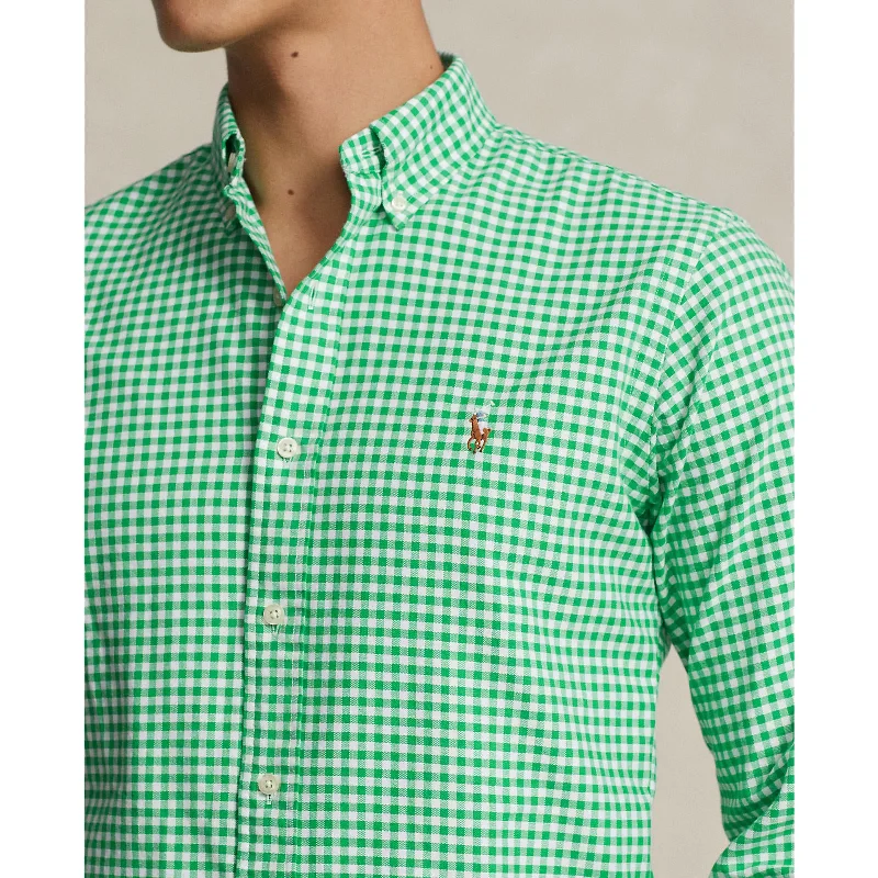 Polo Ralph Lauren - Oxford Shirt - Gingham - Emerald Green & White Sleek Men's Contemporary 