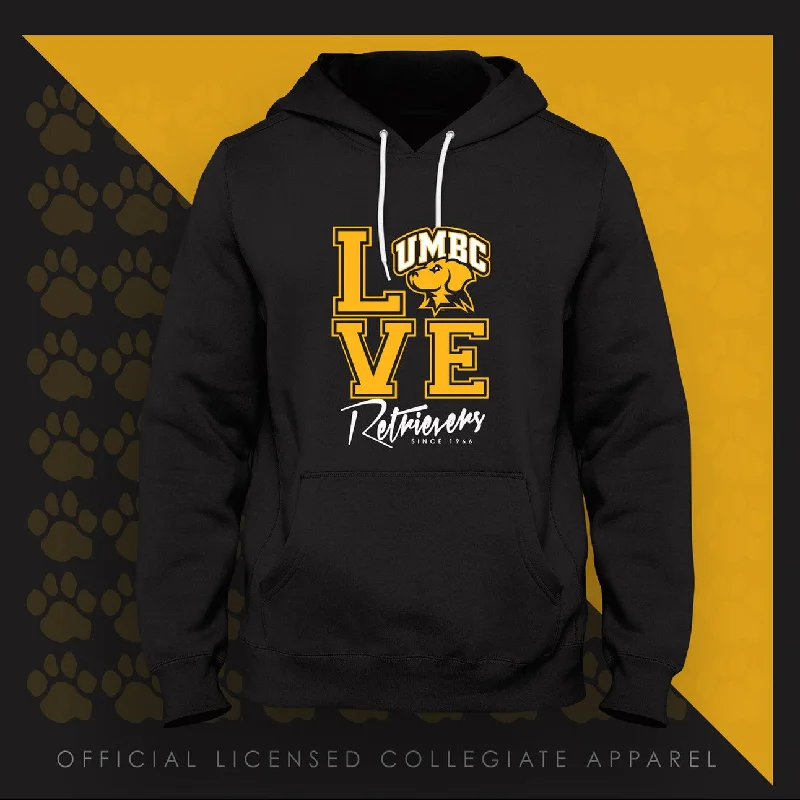 UMBC Black Unisex Hoodies Polished Men's Satin