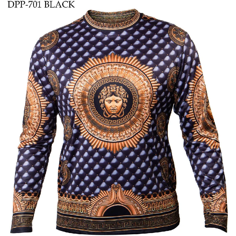 PRESTIGE VERSACE INSPIRED BLACK GOLD PRINT SHIRT Vacation