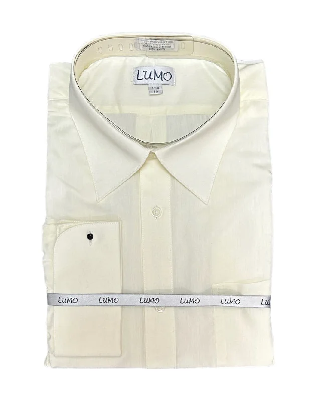 LUMO FRENCH CUFF DRESS SHIRT-IVORY Confident Men's High