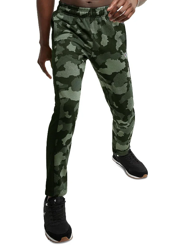 Mens Fleece Camo Sweatpants Laid