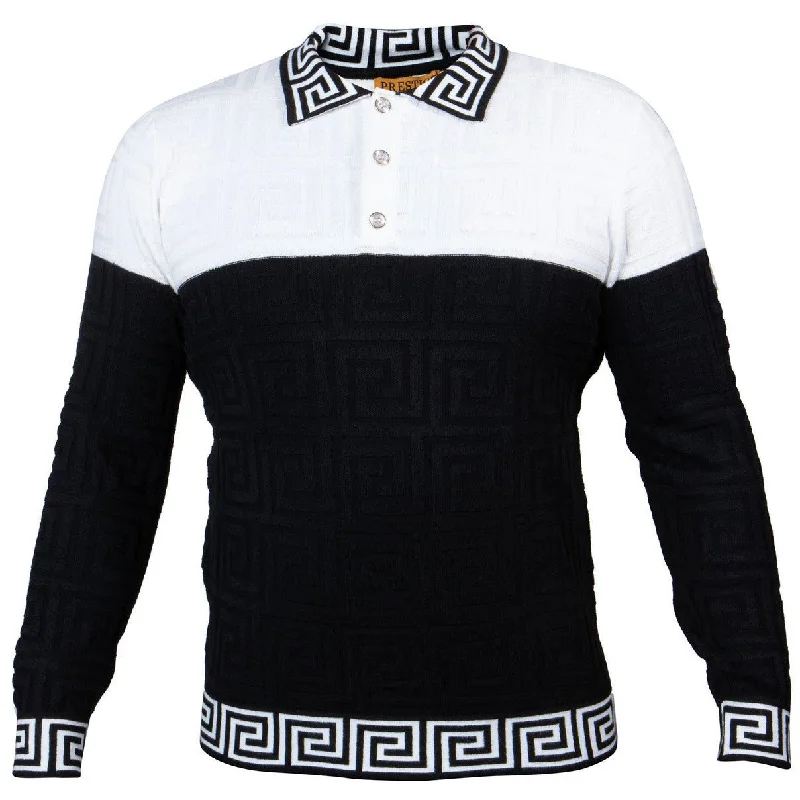 Prestige White Black Two Tone Polo Shirt Dynamic Men's Glow