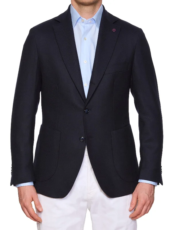 SARTORIA PARTENOPEA Navy Twill Super 120'S Jacket Blazer EU 50 NEW US 40 Current Model Bold Men's Statement