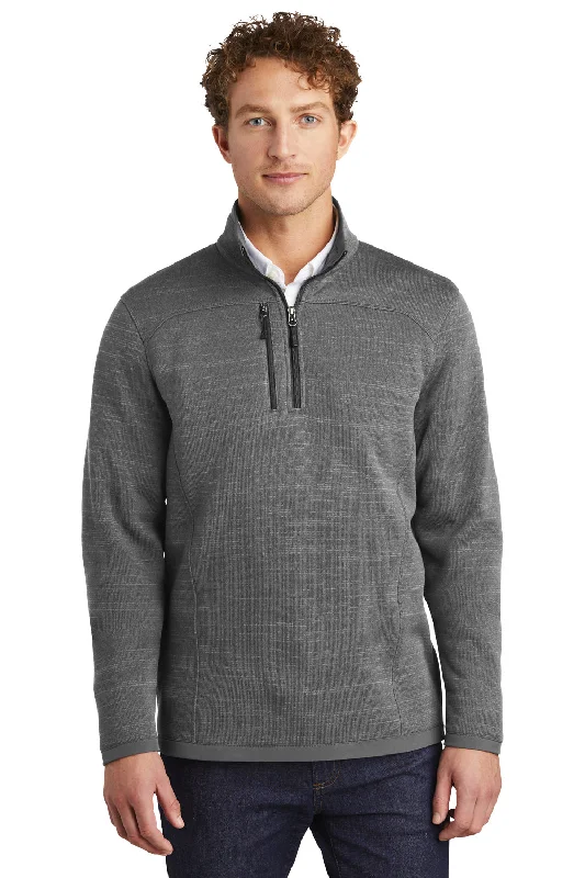 Eddie Bauer Mens Pill Resistant Fleece 1/4 Zip Jacket - Heather Dark Grey Athletic Men's High