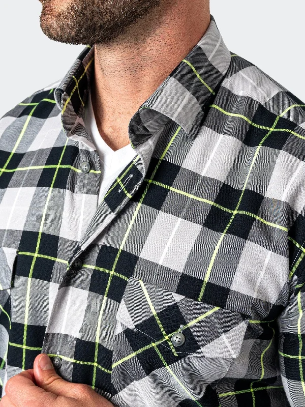 Flannel LargePlaidNeon Black Dapper Men's 1920S