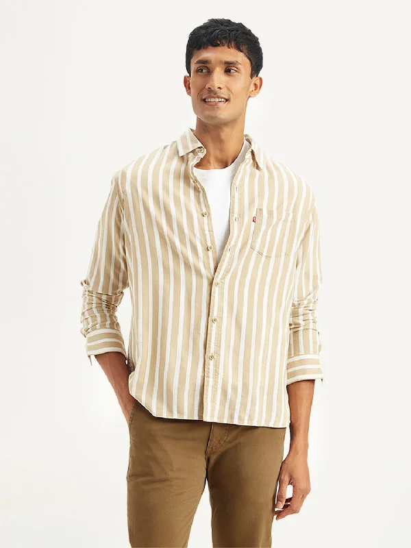 Men's Striped Regular Fit Shirt Confident Men's Power