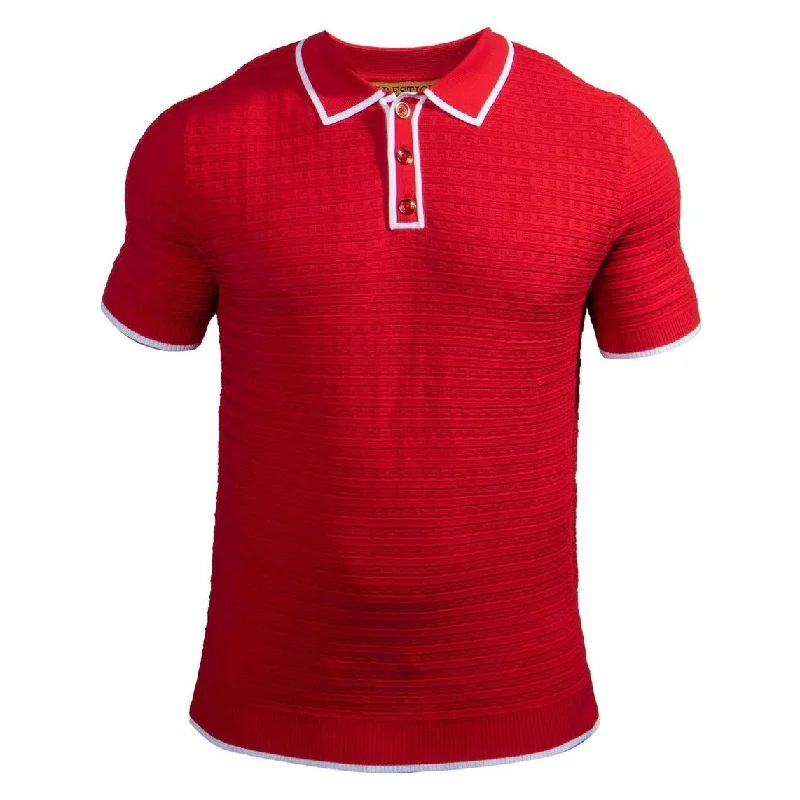 Prestige Red White Polo Shirt - CMK-273T Refined Men's Velvet