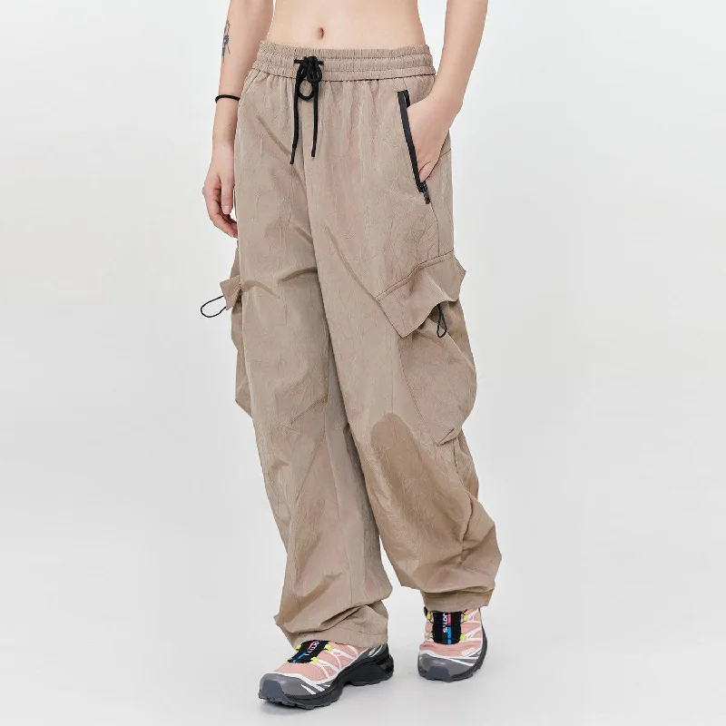 Drawstring Pleated Texture Cargo Pants Refined Men's Hand