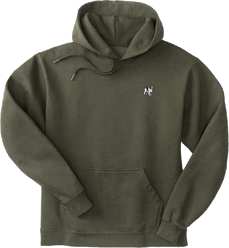 French Terry Fleece Embroidered Hoodie Practical Men's Multi