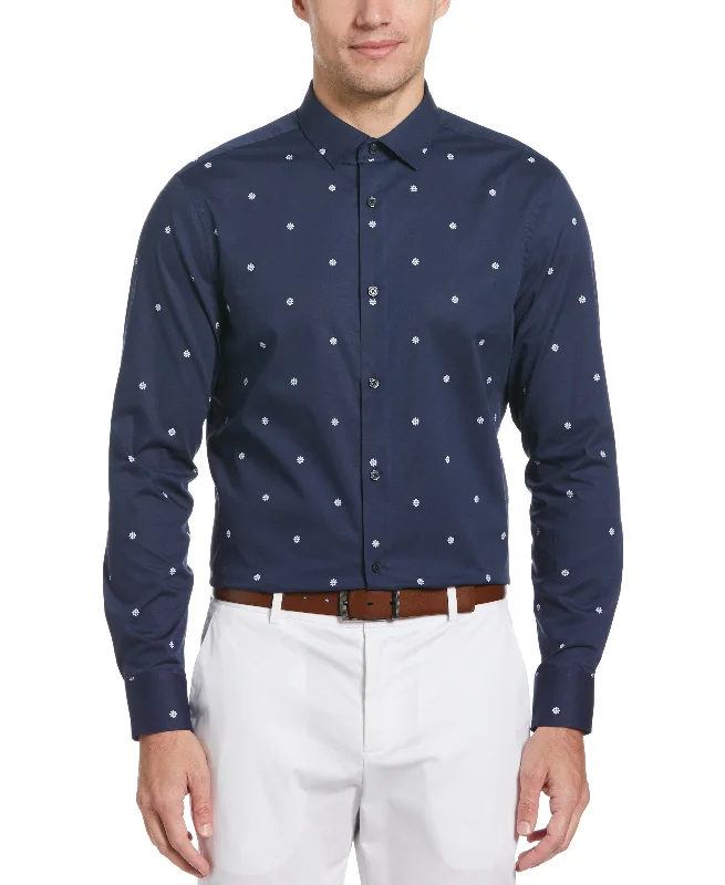 Cotton Floral Print Shirt Sophisticated Men's French