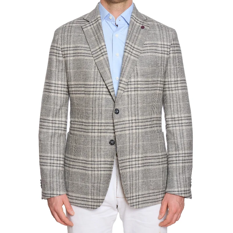 SARTORIA PARTENOPEA Gray Stretch Carlo Barbera Cotton Jacket EU 52 NEW US 42 Current Model Bold Men's Animal