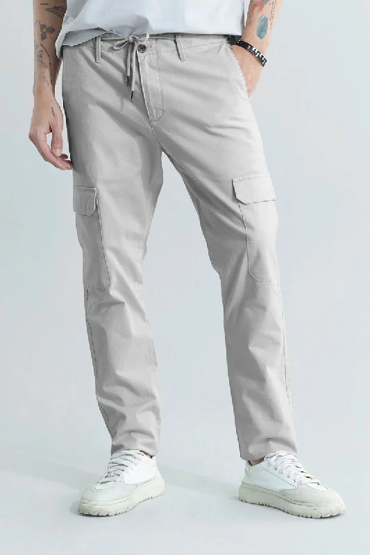 City Breeze Grey Linen Cargo Pant Edgy Men's Punk