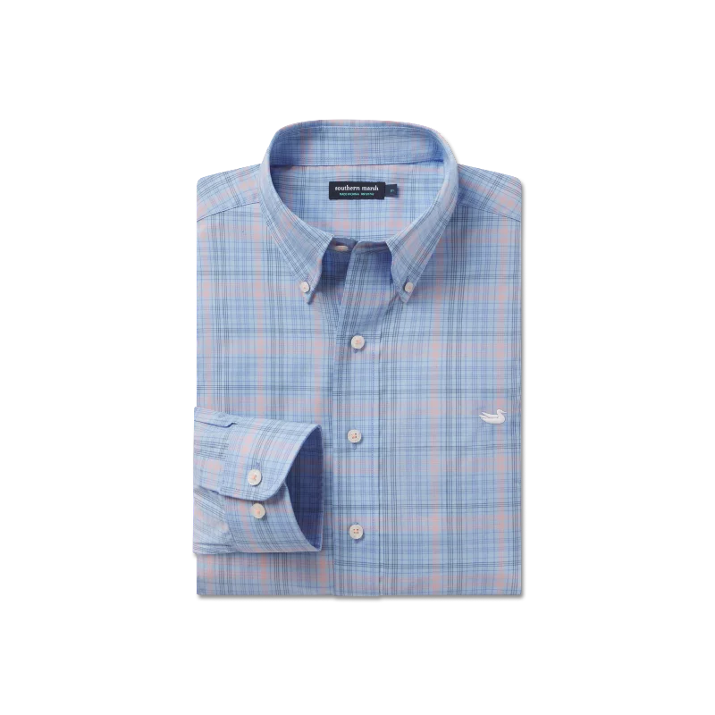 Aiken Windowpane Wrinkle Free Dress Shirt Unique Men's Patch