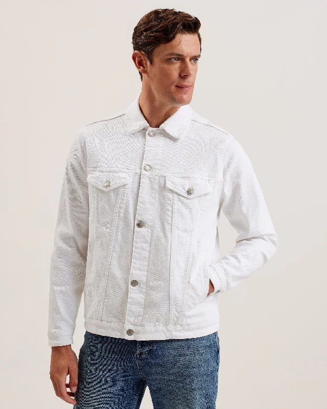 Brisban Denim Trucker Jacket White Masculine Men's Thick