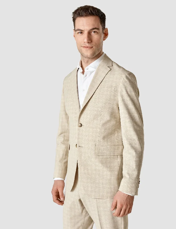 Essential Easy Blazer Regular Warm Sand Luxurious Men's High