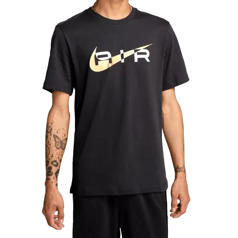 Nike Sportswear Swoosh Air Graphic T-Shirt Black/Gold  FN7704-070 Men's Hip Men's Retro