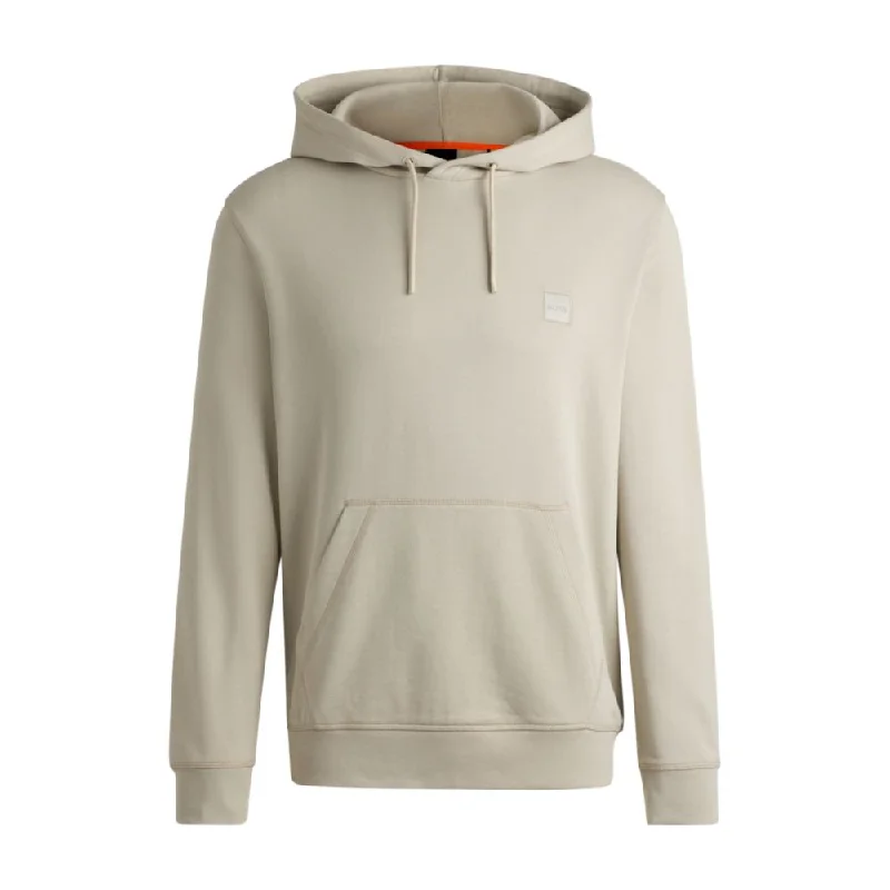 Cotton-terry hoodie with logo patch Sporty Men's Athleisure 