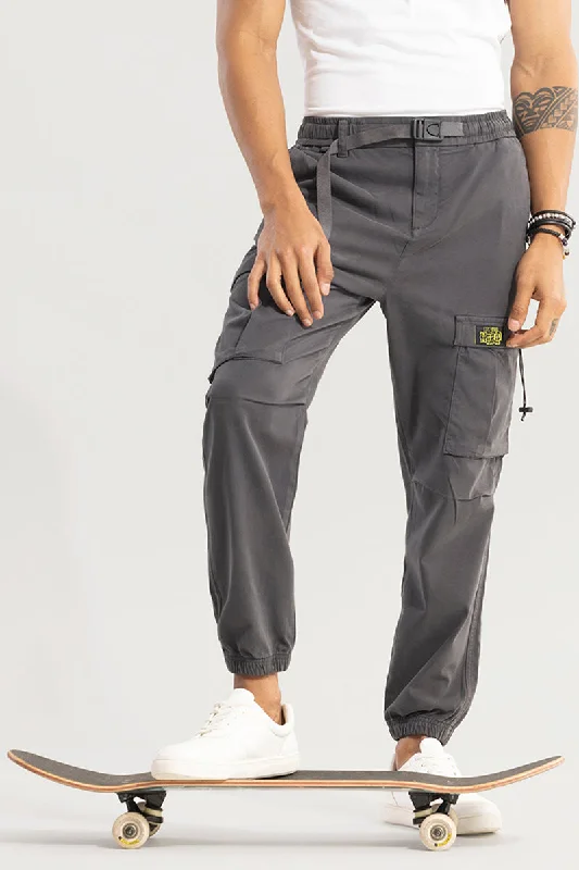 Hexa-Pocket Grey Cargo Pant Youthful Men's Anime