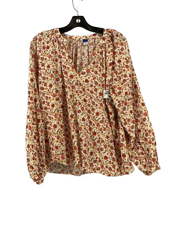 Top Long Sleeve By Old Navy In Floral Print, Size: S Unique Men's Patch