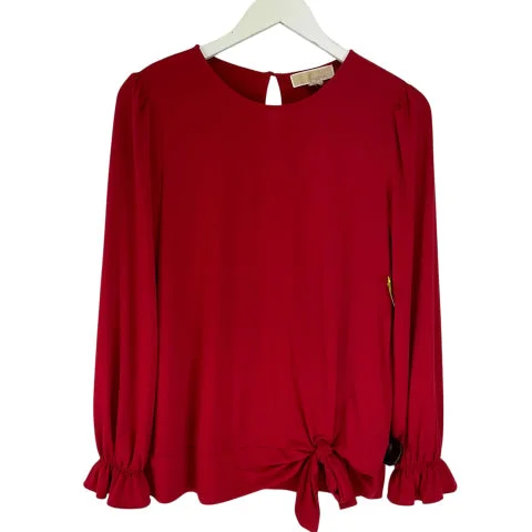 Top Long Sleeve By Michael Kors In Red, Size: M Confident Men's High