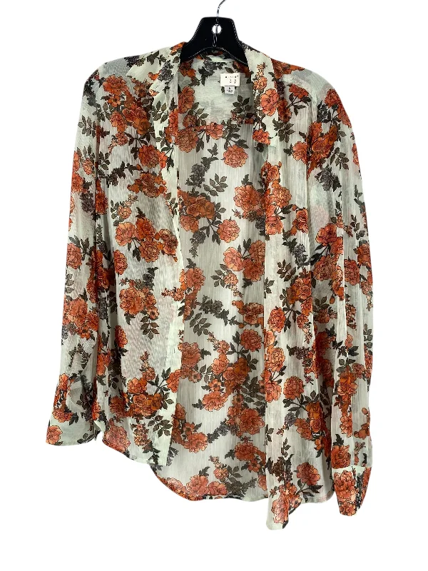 Top Long Sleeve By A New Day In Floral Print, Size: M Earthy Men's Hemp