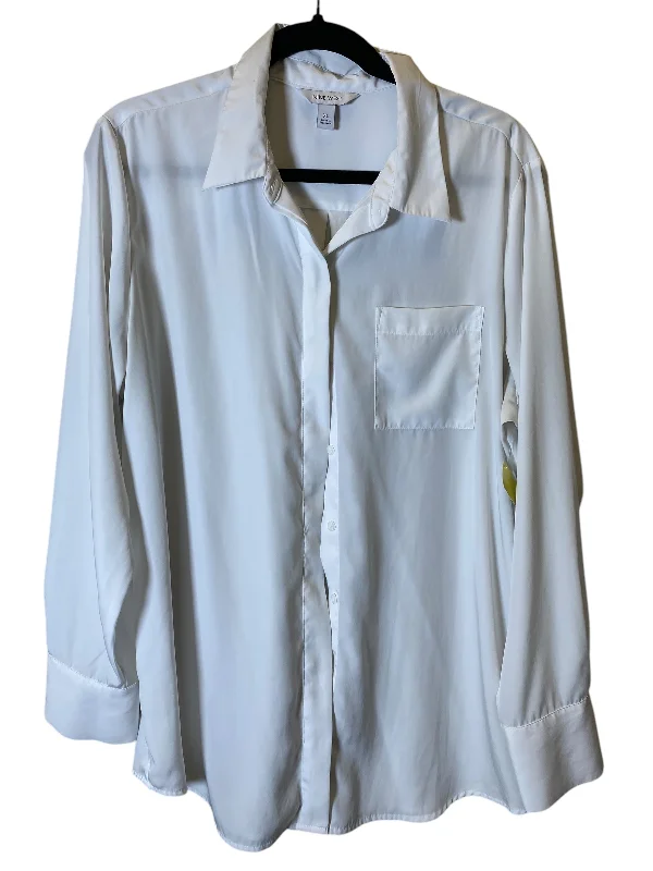 Top Long Sleeve By Nine West In White, Size: Xl Business