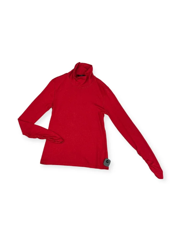 Top Long Sleeve By Banana Republic In Red, Size: S Gym