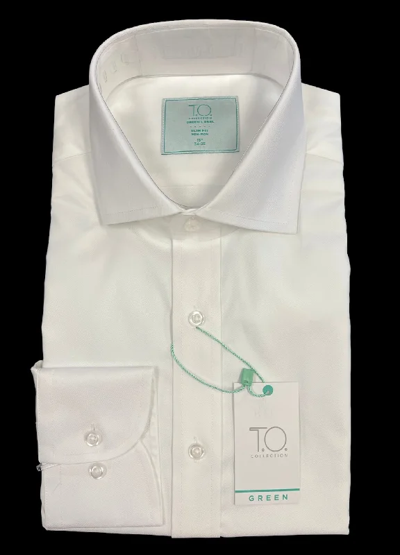 SLIM FIT WHITE NON IRON  DRESS SHIRT - 4/5 Dynamic Men's Glow