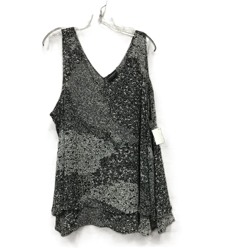 Black & Grey Top Sleeveless By Lane Bryant, Size: 3x Traditional Men's Wool