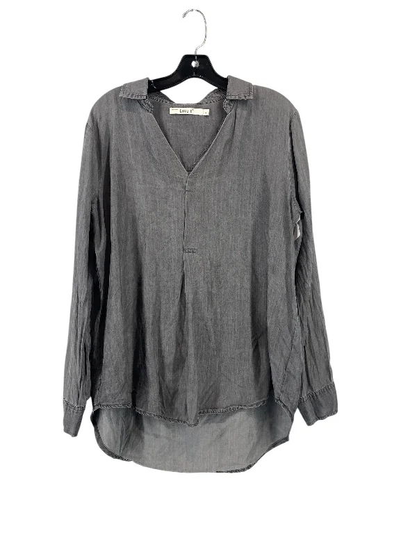 Top Long Sleeve By Clothes Mentor In Grey, Size: L Sleek Men's Metallic