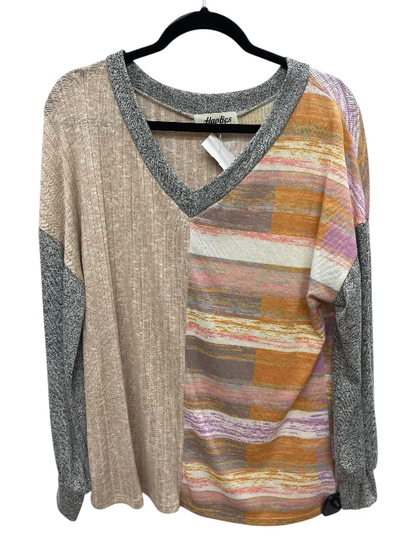 Top Long Sleeve By Haptics In Multi-colored, Size: S Cool Men's Distressed