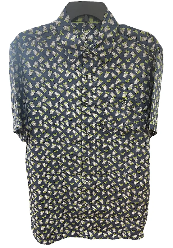 SS PRINT BUTTON UP - TEQUILA Refined Men's Hand