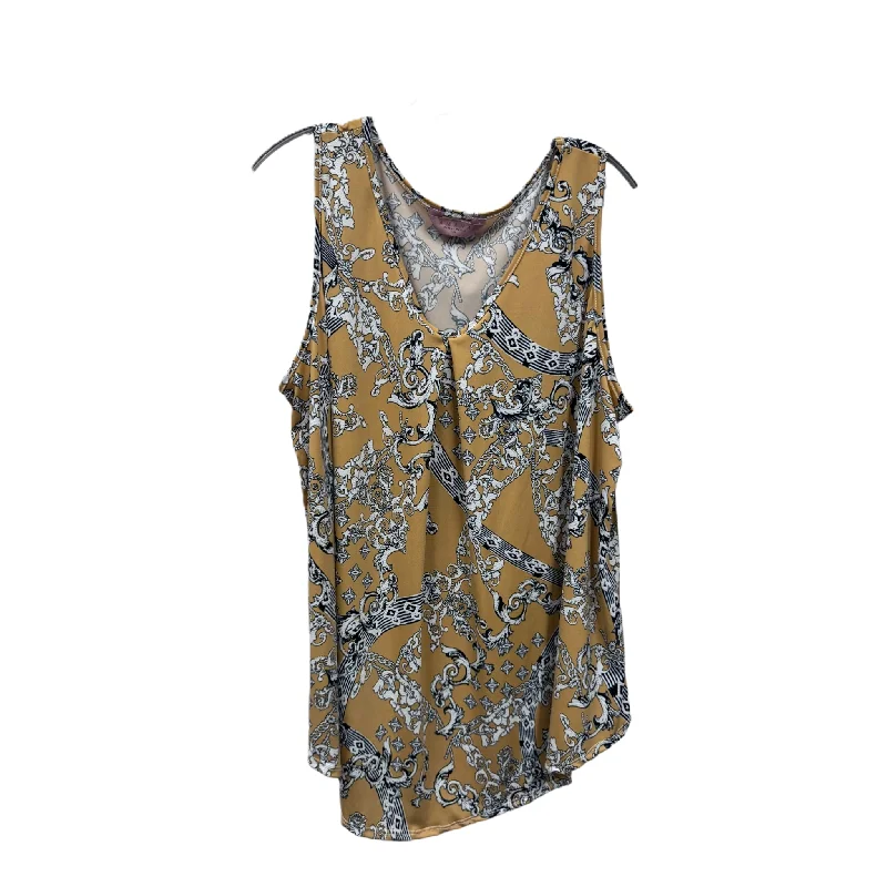 Gold Top Sleeveless By Amanda, Size: 1x Artistic Men's Avant