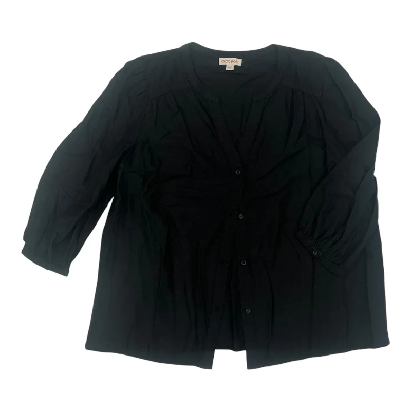 Top 3/4 Sleeve By Knox Rose In Black, Size:L Dynamic Men's High